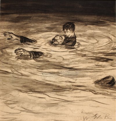 Se amontona en la espalda de Gothecore y le rodea el cuello con el brazo derecho, el habitual abrazo de garrote. de William Glackens