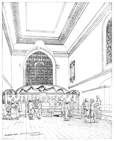 Interior de la Capilla Guildhall, Ciudad de Londres, 1886 de William Griggs
