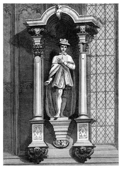 La estatua de Eduardo VI, desde el frente de la Capilla Guildhall, Ciudad de Londres, 1886 de William Griggs