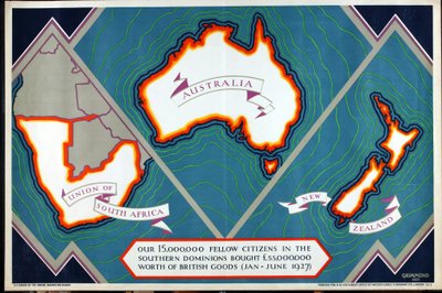 Unión de Sudáfrica, Australia y Nueva Zelanda, de la serie "A dónde van nuestras exportaciones". de William Grimmond