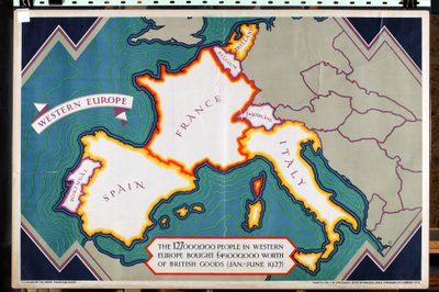 Europa Occidental, de la serie "Adónde van nuestras exportaciones" [6321242] (litografía en color) de William Grimmond