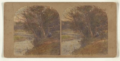 [Hombre pensativo sentado en la orilla del río] de William Grundy