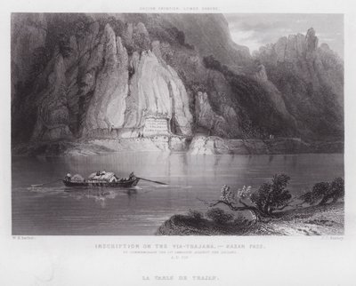 Inscripción en la Via-Trajana, Paso de Kazan (grabado) de William H. Bartlett