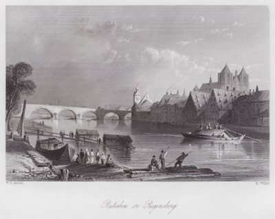 Ratisbona o Regensberg (grabado) de William H. Bartlett