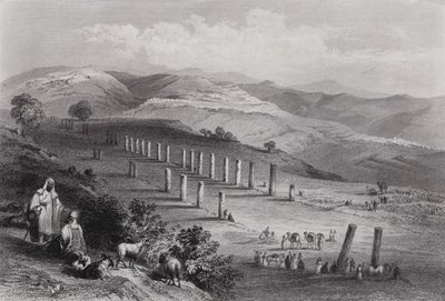 Sebaste, La Antigua Ciudad de Samaria (grabado) de William H. Bartlett