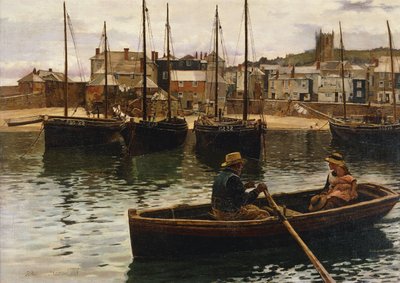 El puerto, St. Ives, Cornwall, 1885 de William H. Bartlett