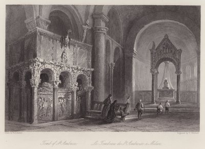 Tumba de San Ambrosio (grabado) de William H. Bartlett