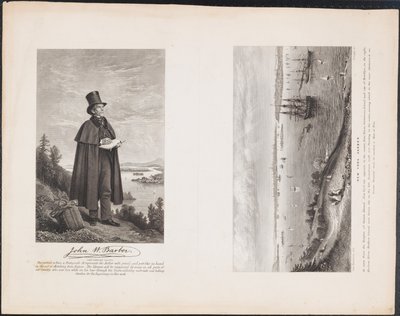 A. John W. Barber; B. Puerto de Nueva York, c.1849 (grabado) de William H. Dougal