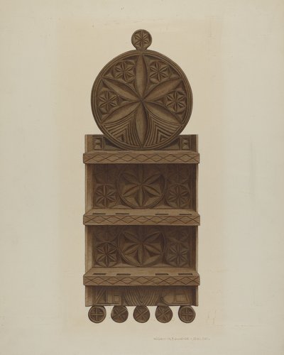 Estante de Cucharas Alemán de Pensilvania, c. 1942 de William H Edwards