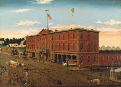 El depósito del ferrocarril de la Tercera Avenida, ca. 1859-60 de William H Schenck