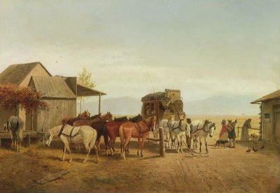 Parada de Diligencia en California, 1875 de William Hahn