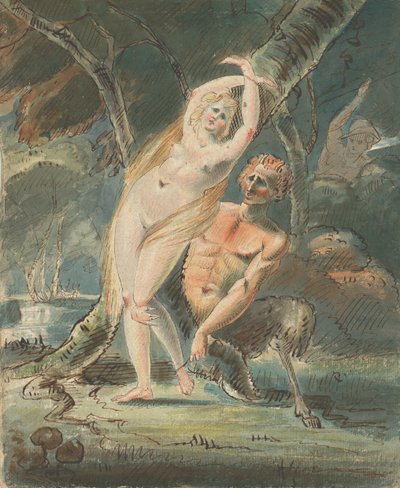 Amymone con un sátiro lascivo, 1770-80 de William Hamilton