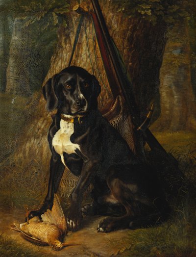 Un perro de caza con una becada, 1842 de William Hammer
