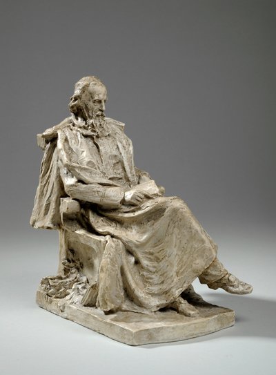 Maqueta para Alfred, Lord Tennyson sentado en el Trinity College, Cambridge, c.1909 de William Hamo Thornycroft