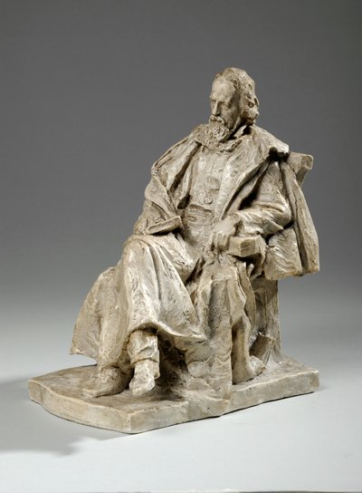 Maqueta para Alfred, Lord Tennyson sentado en Trinity College, Cambridge, c.1909 de William Hamo Thornycroft