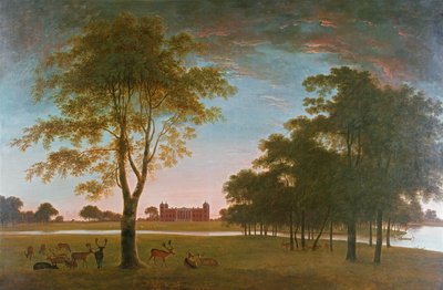 Casa y parque de Osterley al atardecer de William Hannan