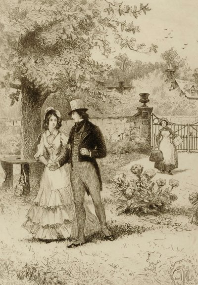 Sin título (pareja paseando por un jardín) de William Harry Warren Bicknell