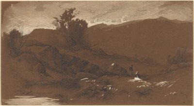 Figuras en un paisaje de William Hart