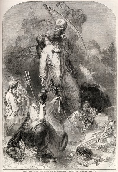 Alegoría sobre la muerte de Arthur Wellesley (1769-1852), Duque de Wellington - dibujo de William Harvey de William Harvey