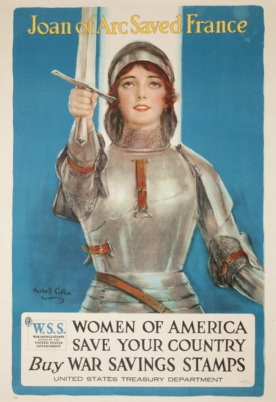Juana de Arco salvó a Francia, mujeres de América salven su país, c.1918 de William Haskell Coffin