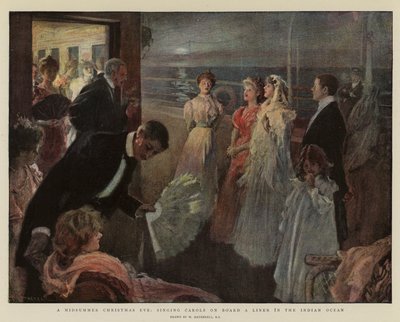 Una víspera de Navidad de verano, cantando villancicos a bordo de un transatlántico en el Océano Índico de William Hatherell