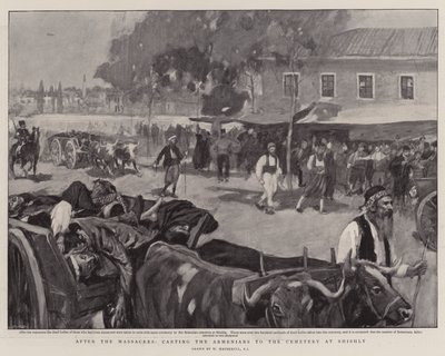 Después de las masacres, transportando a los armenios al cementerio en Shishly de William Hatherell