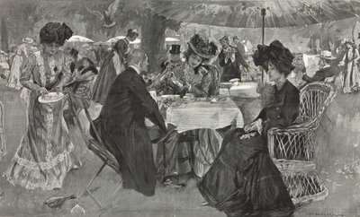 Té de la tarde en los Jardines de Kensington de William Hatherell