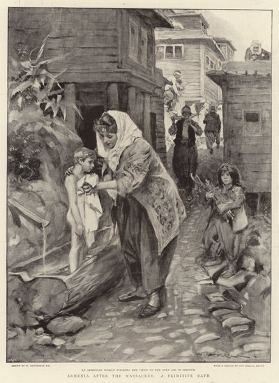 Armenia después de las Masacres, un Baño Primitivo de William Hatherell