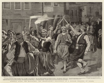 Armenia después de las masacres, la procesión del novio en una boda musulmana en Adana de William Hatherell
