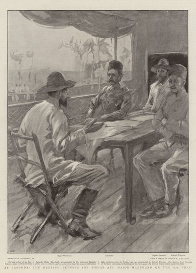 En Fashoda, el encuentro entre el Sirdar y el Mayor Marchand en el SS Dal de William Hatherell