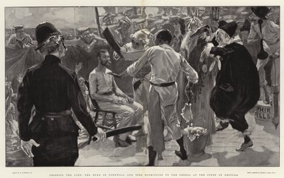 Cruzando la línea, el Duque de Cornualles y York sometiéndose a la prueba en la Corte de Neptuno de William Hatherell