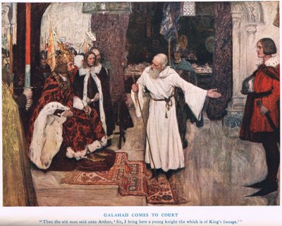 Galahad llega a la corte, ilustración de 