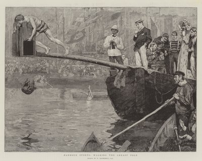 Deportes en el Puerto, Caminando por el Palo Resbaladizo de William Hatherell