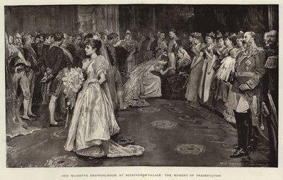 El salón de Su Majestad en el Palacio de Buckingham, el momento de la presentación de William Hatherell