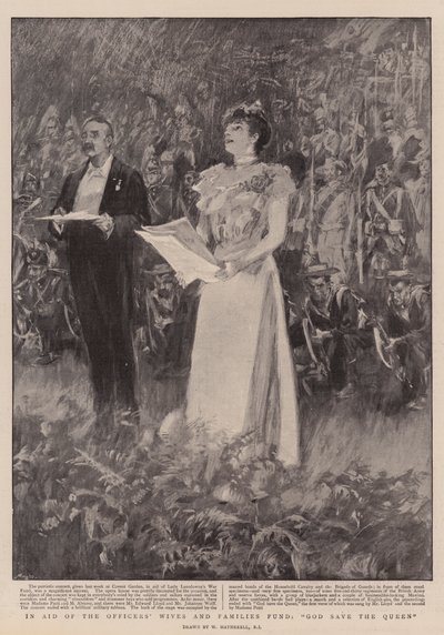 En ayuda del Fondo de Esposas y Familias de Oficiales, Dios Salve a la Reina de William Hatherell