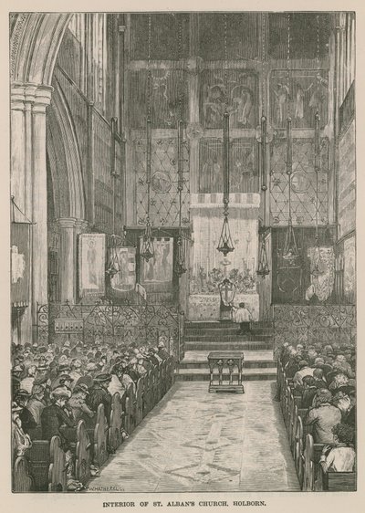 Interior de la Iglesia de St Alban, Holborn, Londres de William Hatherell