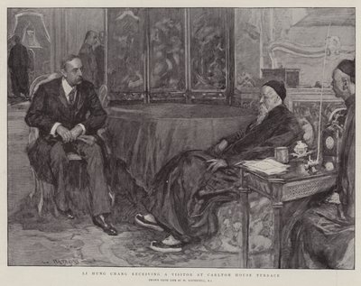 Li Hung Chang recibiendo a un visitante en Carlton House Terrace de William Hatherell