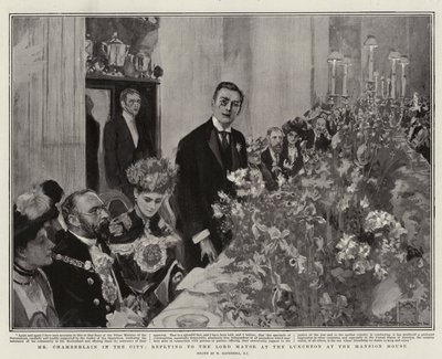 El Sr. Chamberlain en la Ciudad, respondiendo al Alcalde en el Almuerzo en la Mansion House de William Hatherell