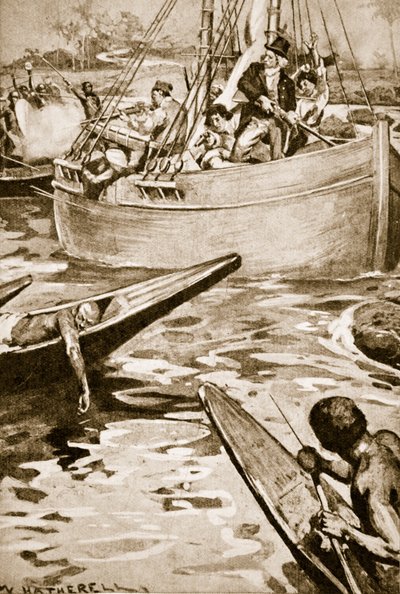 La última resistencia de Mungo Park contra los nativos en los rápidos de Bussa de William Hatherell