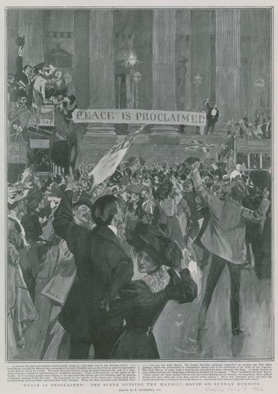 Se proclama la paz: La escena fuera de la Mansion House el domingo por la noche de William Hatherell