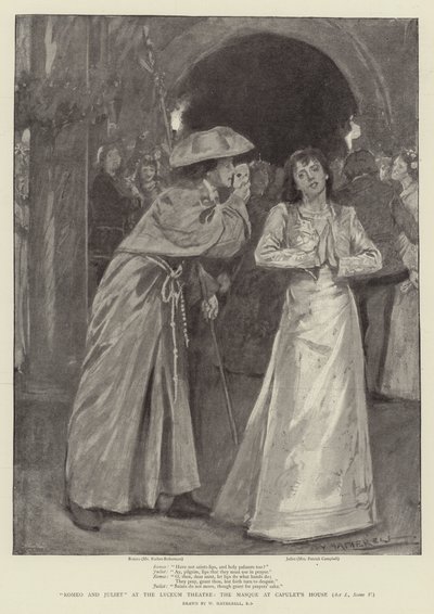Romeo y Julieta en el Teatro Lyceum, la Máscara en la Casa de los Capuleto, Acto I, Escena V de William Hatherell
