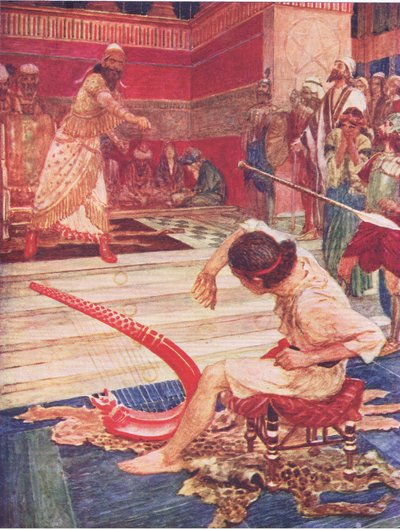 Saúl y David, de La Historia de la Biblia publicada por Hodder & Stoughton, c.1930 de William Hatherell