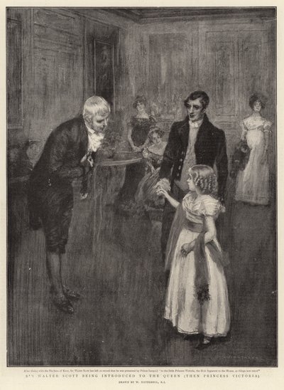 Sir Walter Scott siendo presentado a la Reina, entonces Princesa Victoria de William Hatherell