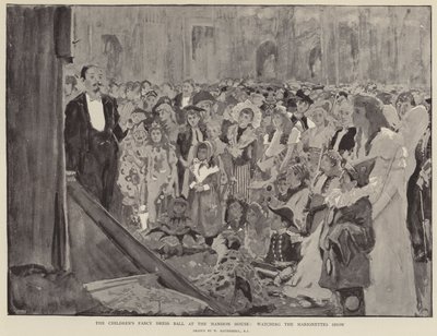 El baile de disfraces infantiles en la Mansion House, viendo el espectáculo de marionetas de William Hatherell