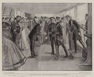 El Duque de Connaught abordando el SS Nubia para despedirse de su propio regimiento de William Hatherell