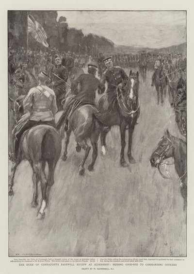 La despedida del Duque de Connaught en Aldershot, despidiéndose de los oficiales al mando de William Hatherell