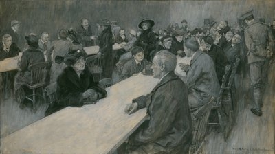 El Enemigo en Inglaterra: día de visitas en el campo de internamiento cerca de Londres de William Hatherell