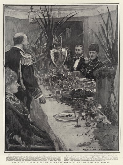 La Cena del Rey a bordo del Yate Real Victoria y Albert de William Hatherell