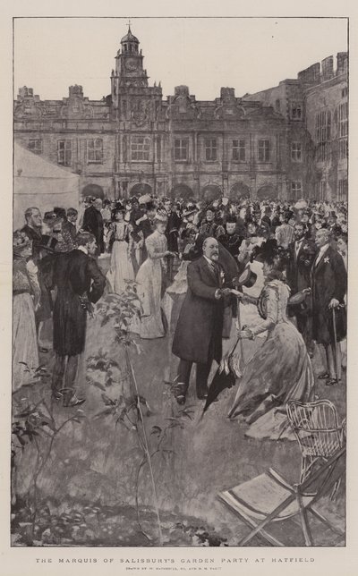 Fiesta en el jardín del Marqués de Salisbury en Hatfield de William Hatherell