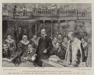 El Príncipe de Gales en Edimburgo, recibiendo la Libertad de la Ciudad de William Hatherell